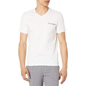 Emporio Armani Underwear Heren V-hals Core Logo Band 2-pack T-shirt, wit/eclipse, M, wit/Eclipse, M