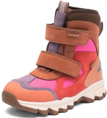 Bisgaard - Edon - Instaplaarzen - Groen-combi - Roze - Leer en Textiel