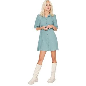 TRENDYOL Dames Mini Shift Regular Dress Jurk, munt, M