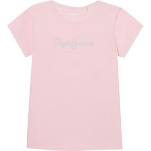 Pepe Jeans Hana Glitter T-shirt voor meisjes, roze (roze), 12 Jaren