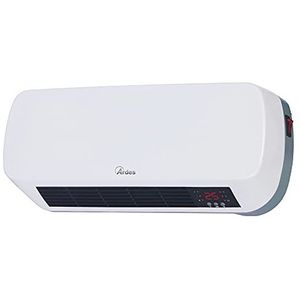 Ardes AR4W04P PARETO WEEK 2 termoventilatoren Ceramico da Parete Waterproof, display digitale e-programmatore settimanale, timer 12 uur, met Telecomando, Bianco