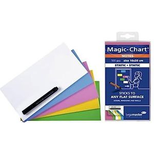 Legamaster Magic-Chart Notes - zelfklevend notitieblaadje, gesorteerd, inclusief TZ 111 boardmarker 10x20cm multicolor