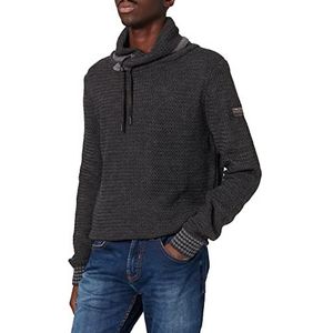 Timezone Heren Shawl Collar Pullover, Antraciet Grey., 3XL