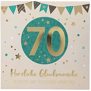 Depesche 0011694-011 Pop-up wenskaart voor 70e verjaardag vouwkaarten met muziek, lichtelementen en een originele spreuk, verjaardagskaart incl. envelop, formaat 15,5 x 15,5 cm