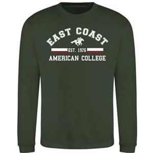 AMERICAN COLLEGE USA Sweatshirt Sweatshirt Print Warme Kleding Uniseks Mannen en Vrouwen Casual Model ACSCRW2 Donkergroen L, Groen, L