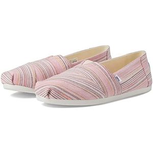 TOMS Platte instappers met Alpargata-print voor dames, Roze strepen, 35.5 EU
