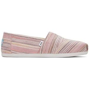 TOMS Platte instappers met Alpargata-print voor dames, Roze strepen, 35.5 EU