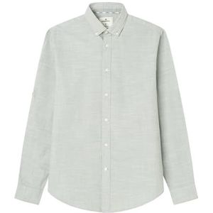 SPRINGFIELD Cotton Slub Basic herenhemd, standaardgroen, S