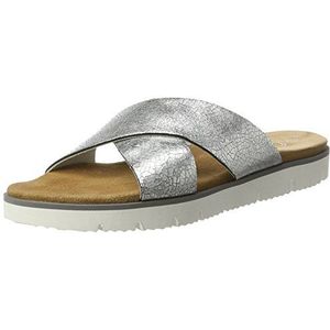 s.Oliver Dames 27106 open sandalen met sleehak, Zilver Zilver Crackle 936, 42 EU
