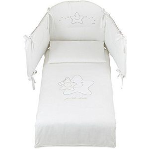 Italbaby 5-delige Maxi Petite Etoile beddengoedset, wit, meerkleurig, één maat