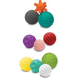 Infantino Textured Multi Ball Set - Textured Ball Set Toy for Sensory Exploration and Engagement for Ages 6 Months and up, 10 Piece Set