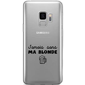 Zokko Beschermhoes voor Samsung S9 Plus, Jamais ohne Meine Blonde - zacht, transparant, zwarte inkt