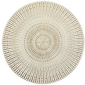 Zeller Ronde placemat - goud - geponste gaatjes - 41 cm