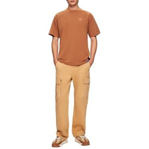 LTB Jeans Heren T-shirt gemaakt van katoen in beige slim fit - maat XL, beige, XL