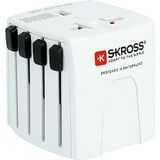 SKROSS | 1.302180 | Micro MUV | Universele 2-polige reisadapter - spanning en vermogen 100V - 250W / 250V - 625W. Bescherming tegen elektrische schokken