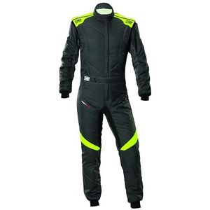 OMP FIA 8856-2018 First Evo racepak, comfort en ademend vermogen, antraciet/neongeel, maat 60