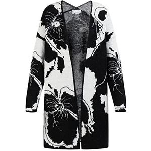 SIDONA Gebreide cardigan voor dames 10425106-SI01, zwart-wit, XL/XXL, zwart, wit, XL/XXL