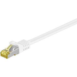 Goobay 91097 RJ45 patchkabel met CAT 7 ruwe kabel, S/FTP (PiMF), wit