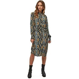 Minus Alyx casual damesjurk, Misty Blue Snake Print, 42