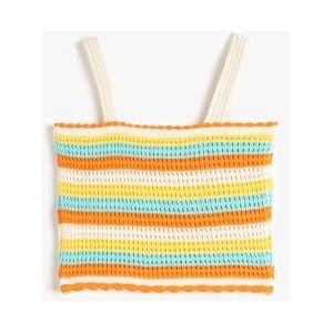 Koton Meisjes Crocheted Top Strappy Pullover, Beige Streep (0s5), 11-12 Jaar