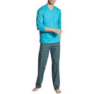 CALIDA Relax Imprint Pyjamaset voor heren, Button Blue, 46/48