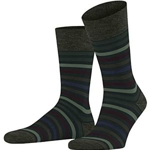 FALKE Heren Sokken Tinted Stripe M SO Wol Katoen Gedessineerd 1 Paar, Groen (Wald 7992), 47-50