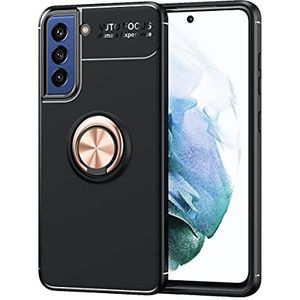 SORAKA Case voor Samsung Galaxy S21 FE 5G met 360 graden rotatie Ring Stand Soft Slim Fit Siliconen Case Shockproof Anti-vingerafdruk Case met Metalen Plaat voor Magnetische Auto Telefoon Houder