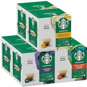 STARBUCKS Black Cup Koffiecapsules Proefset by Nescafé Dolce Gusto 6 x 12 (72 Capsules) - Amazon Exclusive