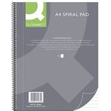 Q-Connect Spiraal-notitieblok, A4, gelinieerd, 80 vellen, 160 pagina's, notitieblok, spiraalblok, collegeblok, notitieblok met spiraalbinding, schoolblok schrijfblok