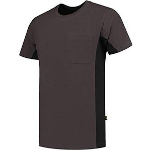 Tricorp 102002 Workwear Bicolor borstzak T-shirt, 100% gekamd katoen, 190g/m², donkergrijs-zwart, maat 5XL