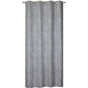 Homemaison gordijn, velours, polyester, grijs, 240 x 140 cm