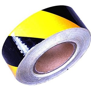 PrimeMatik - Reflecterende plakband voor zwart-gele bewegwijzering 48m 5cm