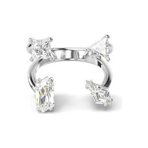 Swarovski Mesmera Open Ring, Verschillende Slijpvormen, Wit, Rodium Toplaag