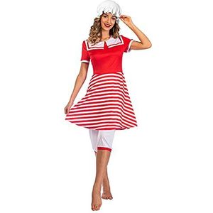 Amscan 1920s badpak fancy dress kostuum, Rood, Wit en Blauw, 44/46 NL