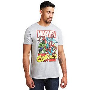 Marvel Call Out T-shirt voor heren, Grijs (Sport Grey Spo), S