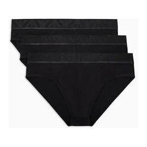 EMPORIO ARMANI Man Shiny Logoband Pack 3-Pack Slip Zwart XXL, Zwart/Zwart/Zwart, XXL