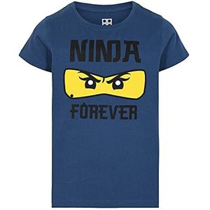 LEGO Ninjago T-shirt voor meisjes, Donker Dust Blauw, 104 cm