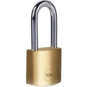 Yale Y110B/20/122/1/B - Standaard bescherming - messing hangslot 20 mm - lange beugel - stalen beugel - 3 sleutels