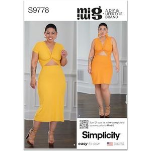 SIMPLICITY SS9778Y5 Misses' gebreide jurk in twee lengtes van Mimi G Style Y5 (18-20-22-24-26)