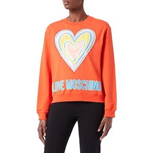 Love Moschino Dames Multicolor Heart Sweatshirt, oranje, 44
