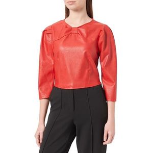 caspio Dames kunstleren blouse 19525718-CA06, rood, M, rood, M