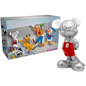 Bullyland 15150-100 jaar Disney jubileumset met Mickey Mouse, Pluto, Goofy, Donald Duck, ideaal als klein cadeau voor kinderen vanaf 3 jaar