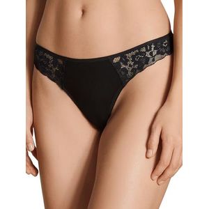 CALIDA Dames Natural Comfort Lace Slip, zwart, normaal