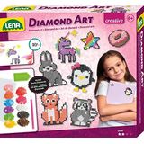 Lena Diamond Art 42646 knutselset, complete set voor 20 stickers in trendy kleuren, met 10.000 kleurrijke diamanten kralen, pen, plakfolie, sorteerschaal en handleiding (mogelijk niet beschikbaar in