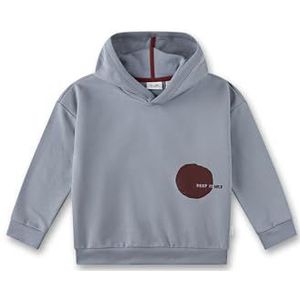 Sanetta Jongens Oranje | Hoogwaardig en gezellig biologisch katoen sweatshirt met capuchon en cirkelmotief | kinderkleding, grijs, 92