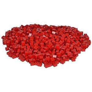 Simba 104114117 Blox, 1000 rote Bausteine Made in Italy, Set van 4, in een doos, incl. vulbeker en 100% compatibel met bekende tokens, rood