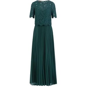 Apart Avondjurk met kanten bovendeel en plooirok, donkergroen, 34