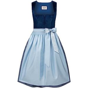 Heimatgwand - Aida - Jurk - Indigo - Fluweel - Münchener Snit