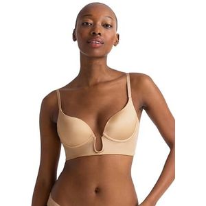 DORINA Sublime Sculpt Sexy licht gevoerde beha, halve beha met gevormde cups, verstelbare bandjes, meerdere posities, beige, Beige, 95C