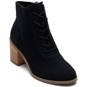 TOMS Evelyn Enkellaars met vetersluiting voor dames, Zwart Suede, 42.5 EU